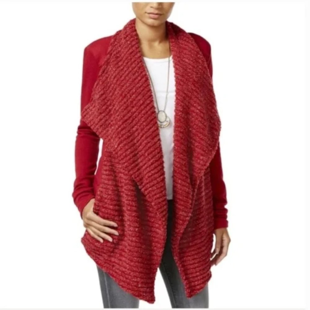 Lucky Brand red sparkly sweater XS